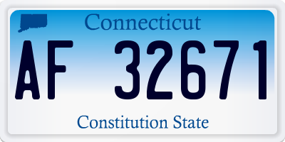 CT license plate AF32671
