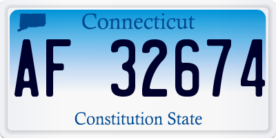 CT license plate AF32674
