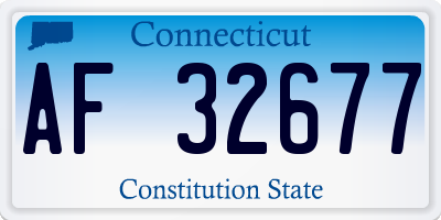 CT license plate AF32677
