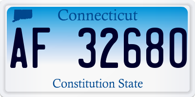 CT license plate AF32680