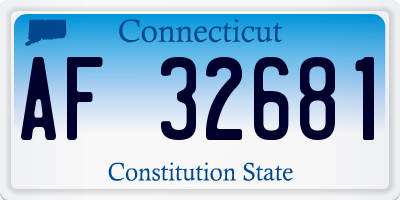 CT license plate AF32681