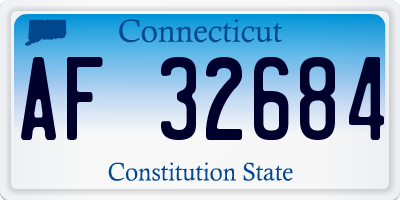 CT license plate AF32684