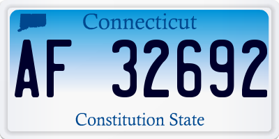 CT license plate AF32692