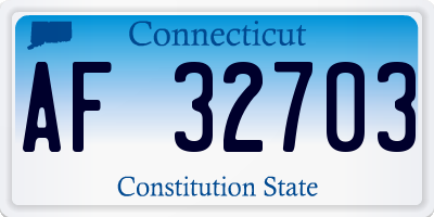 CT license plate AF32703