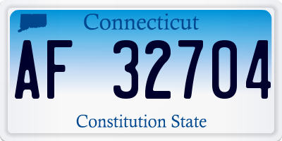 CT license plate AF32704
