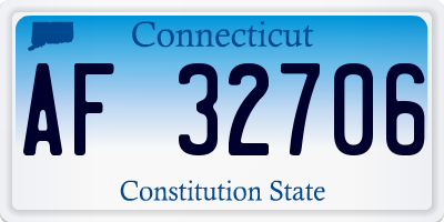 CT license plate AF32706