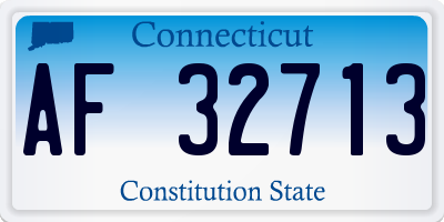 CT license plate AF32713