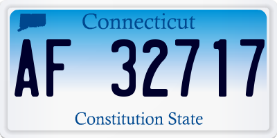 CT license plate AF32717