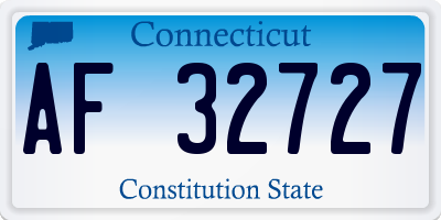 CT license plate AF32727