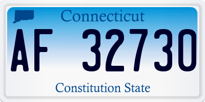 CT license plate AF32730