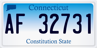 CT license plate AF32731