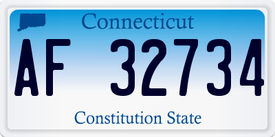CT license plate AF32734