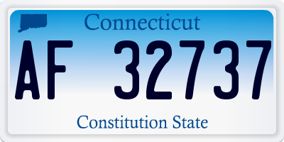 CT license plate AF32737