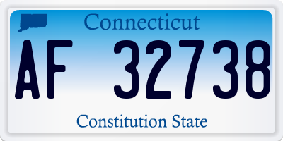CT license plate AF32738