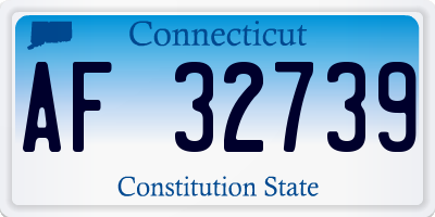 CT license plate AF32739