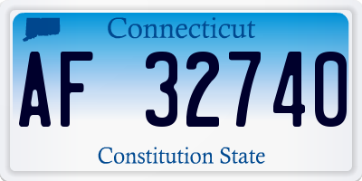 CT license plate AF32740