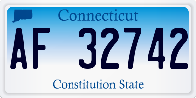 CT license plate AF32742