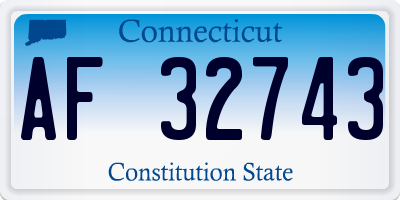 CT license plate AF32743