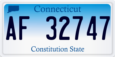 CT license plate AF32747