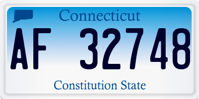 CT license plate AF32748