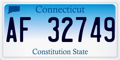 CT license plate AF32749