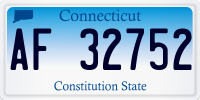 CT license plate AF32752