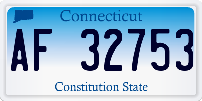 CT license plate AF32753