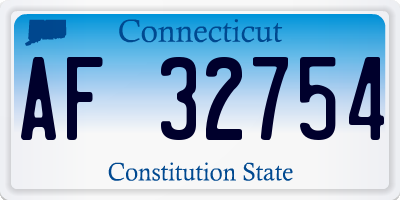 CT license plate AF32754