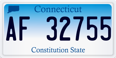 CT license plate AF32755