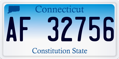 CT license plate AF32756