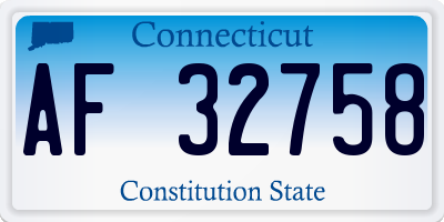 CT license plate AF32758