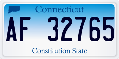 CT license plate AF32765