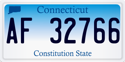 CT license plate AF32766