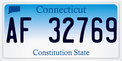 CT license plate AF32769