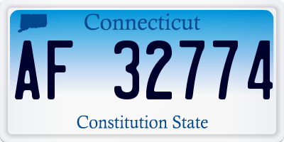 CT license plate AF32774
