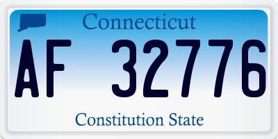 CT license plate AF32776