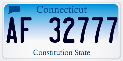 CT license plate AF32777