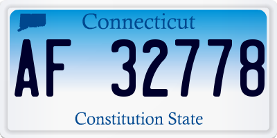 CT license plate AF32778