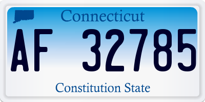 CT license plate AF32785