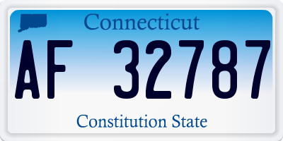 CT license plate AF32787