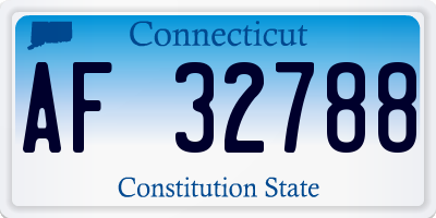 CT license plate AF32788