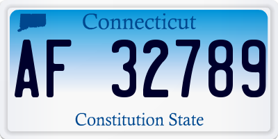 CT license plate AF32789