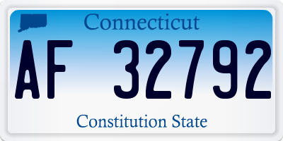 CT license plate AF32792