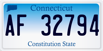 CT license plate AF32794