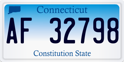 CT license plate AF32798