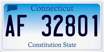 CT license plate AF32801