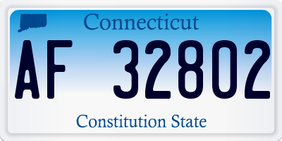 CT license plate AF32802