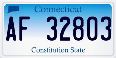 CT license plate AF32803