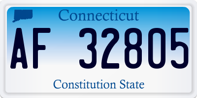 CT license plate AF32805