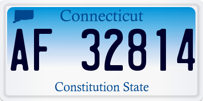 CT license plate AF32814